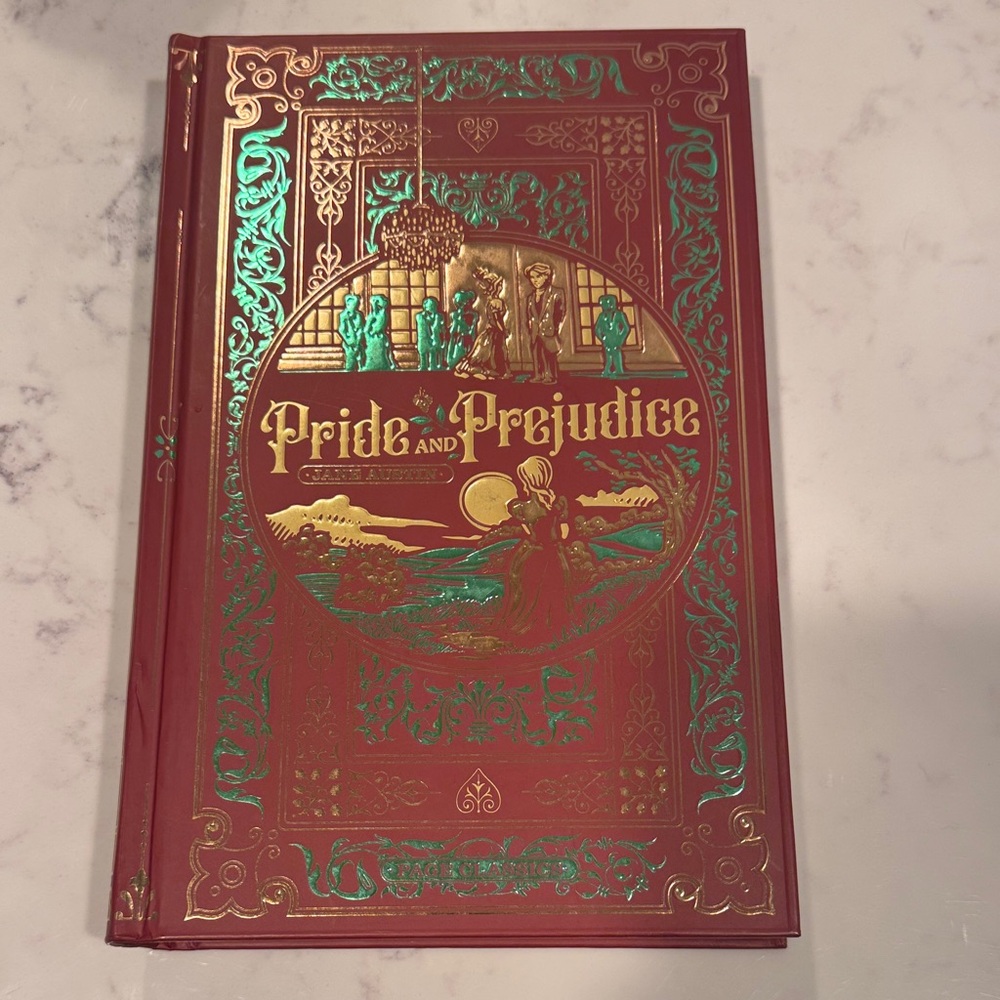 Pride and Prejudice Decorative Coffee Table Book - Gold & Teal Embossed